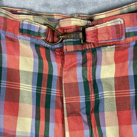 Polo Ralph Lauren Other - Vintage Polo Ralph Lauren Plaid Shorts Mens Metal Button Fly Cinch Back USA 34